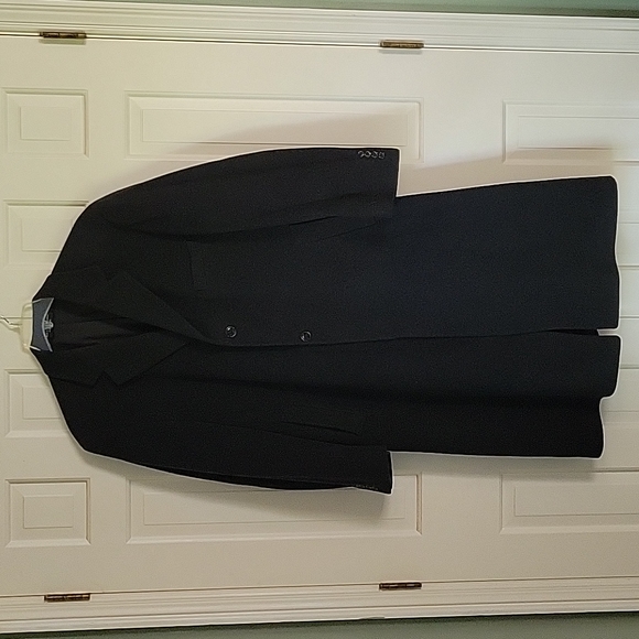 Chaps Cashmere blend men's overcoat vented sz 44r black. Large to xlarge - Picture 1 of 7